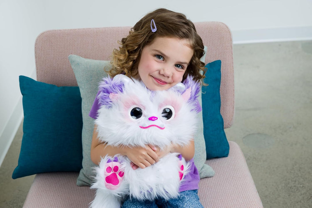 Aspen | Kuscheltier Plüsch-Yeti| Interaktives Spielzeug für Kinder mit Mehr als 80 Realistischen Rea
