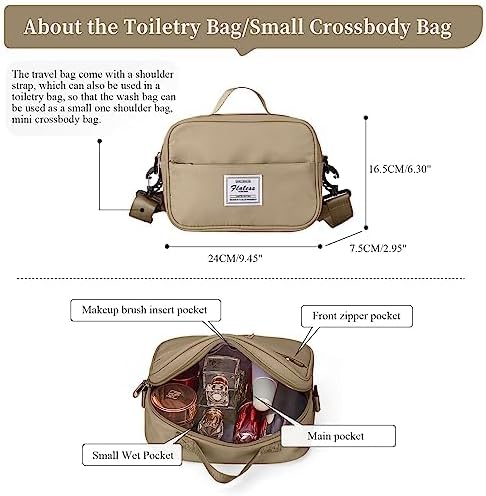 Reisetasche Damen Handgepäck Tasche Sporttasche mit Kulturbeutel Weekender Bag Schwimmtasche Wasserd