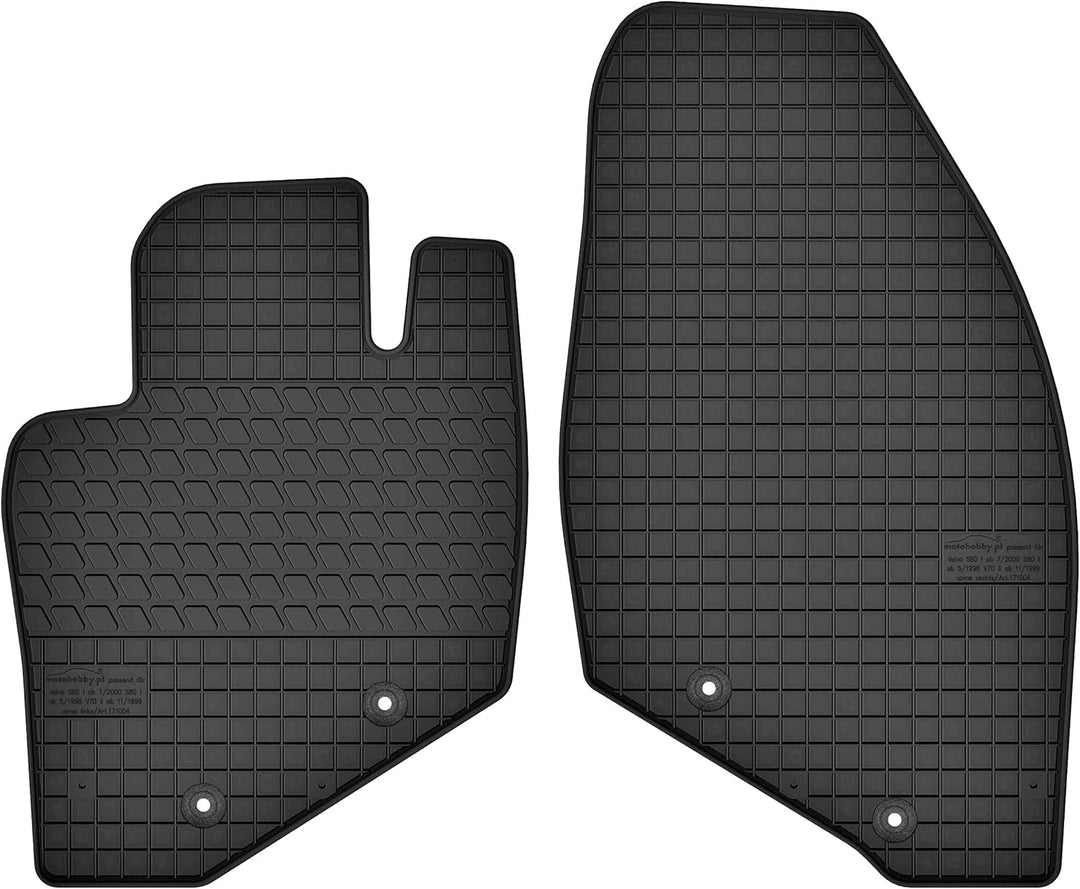 Motohobby Vorne Gummi Fussmatten Gummimatten Satz für Volvo S60 I (2000-2009)