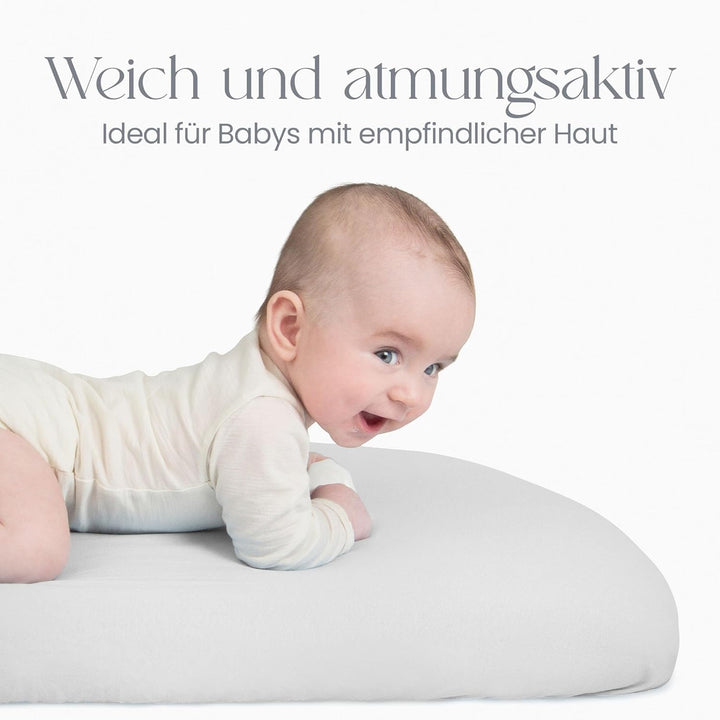 Spannbettlaken Kinderwagen 40x90 Aus 100% Bio-Baumwolle – Waschbar & Ultraweich Grau 2er-Set Spannbe
