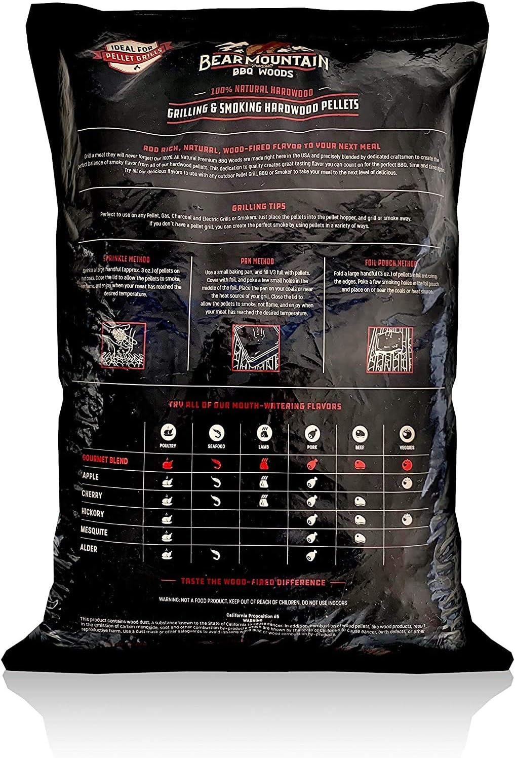 Bear Mountain BBQ 100 % natürliche Hartholz-Pellets – Pekannuss (9 kg Beutel), perfekt für Pellet-Rä