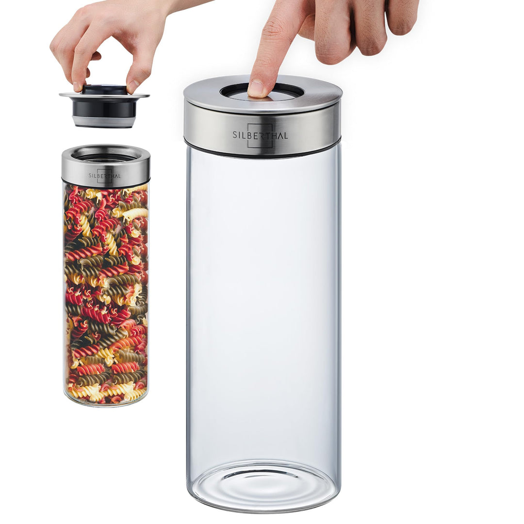 SILBERTHAL Vorratsdosen Glas mit Deckel Set 1500 ml - Vorratsgläser für luftdichte & auslaufsichere