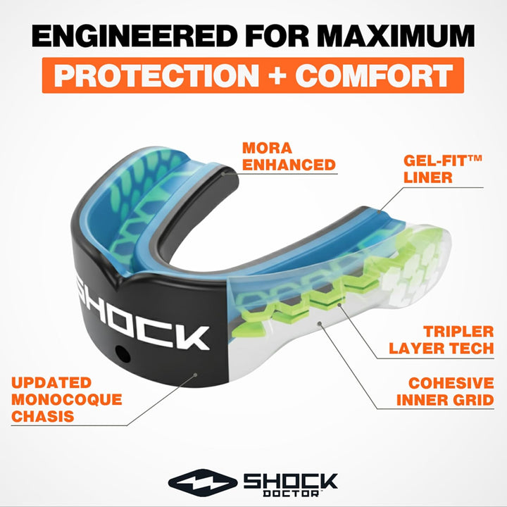 Shock Doctor ShockDoctor Mundschutz Gel Max Einheitsgrösse Carbon, Einheitsgrösse Carbon