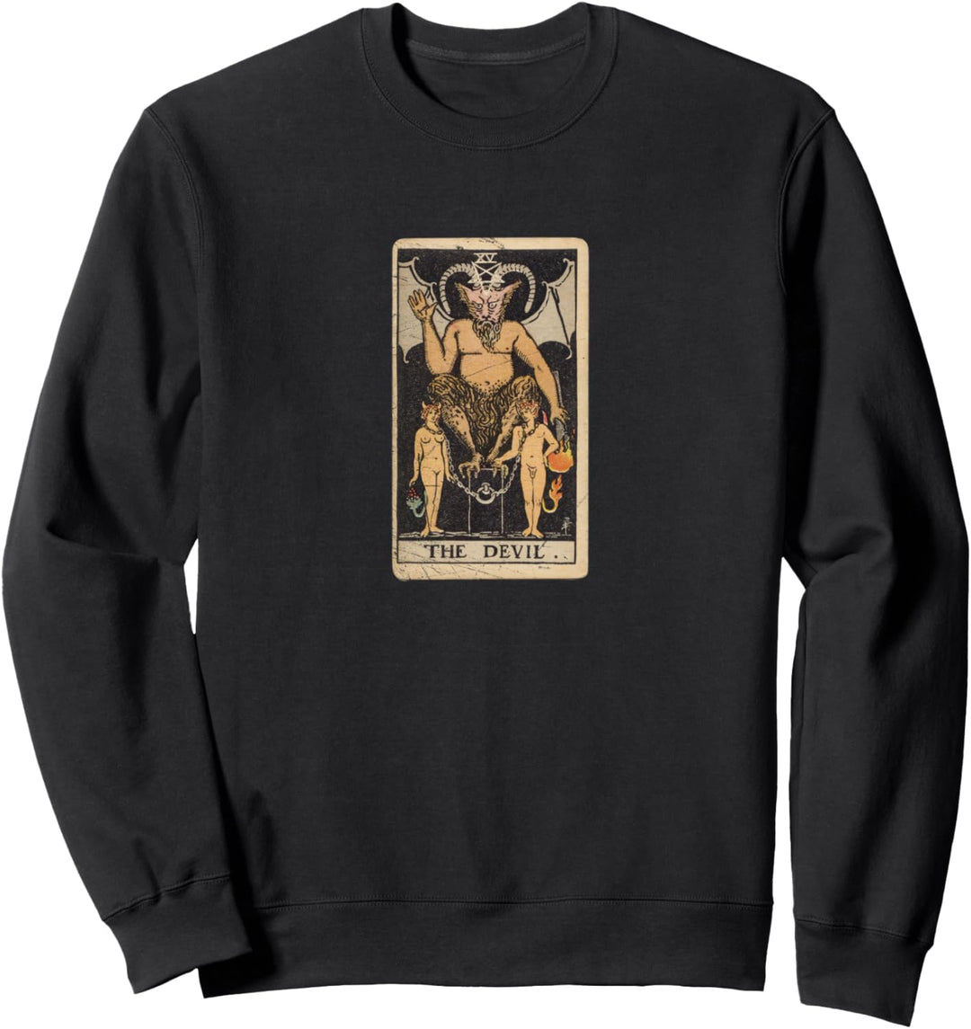 Occult Tarot Card The Devil Gothic Grunge Satan Vintage Sweatshirt