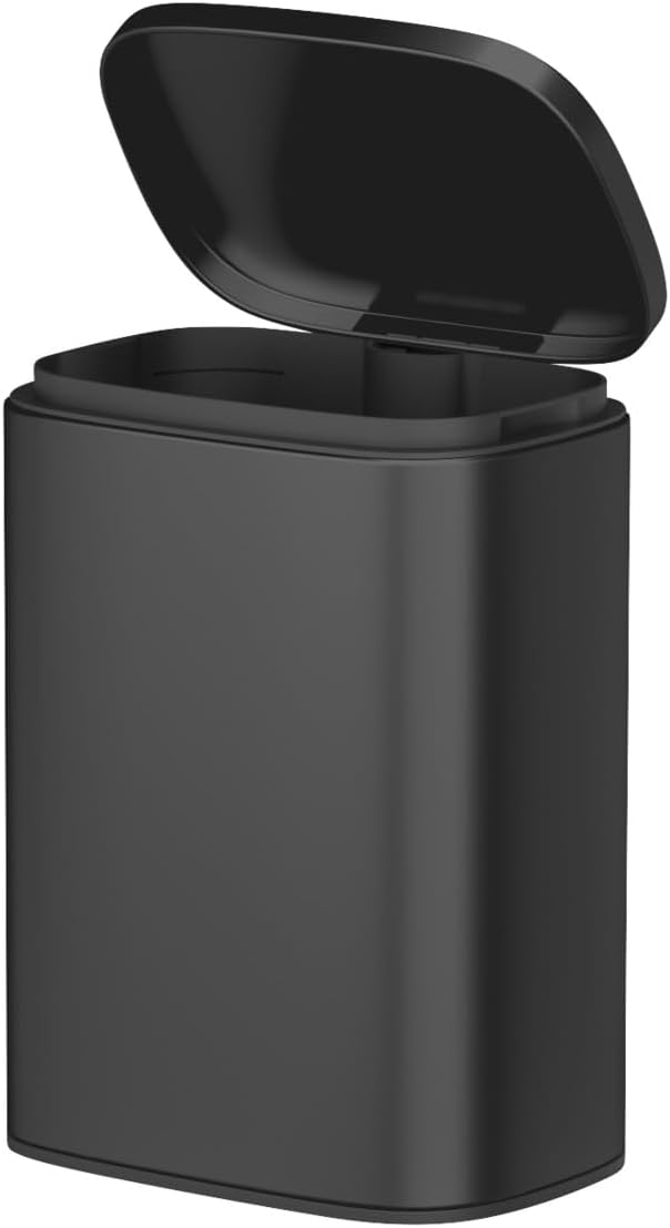 WENKO Wand-Kosmetikeimer Sare 5 Liter, Mülleimer mit Deckel und Easy-Close Absenkautomatik, Badezimm