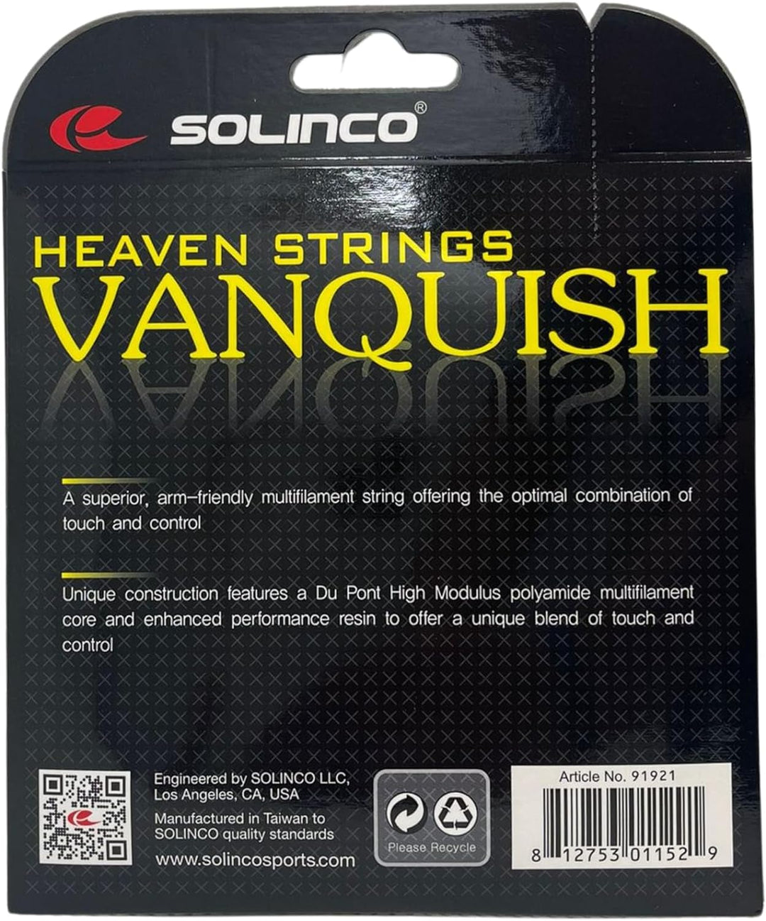 Solinco Vanquish 200M Natur Tennis Saitenrolle 200m Multifil Nude 200 m, 200 m
