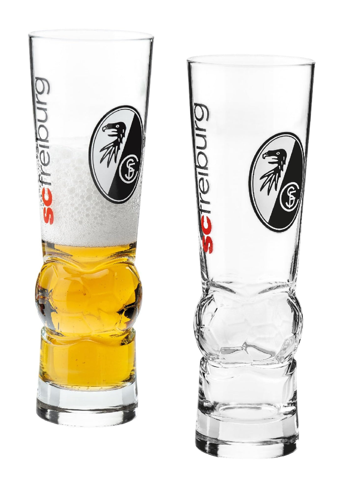 SC Freiburg Fussballglas 2er Set | Glas | 0,3l Bierglas | SCF - Plus Lesezeichen Wir lieben Fussball