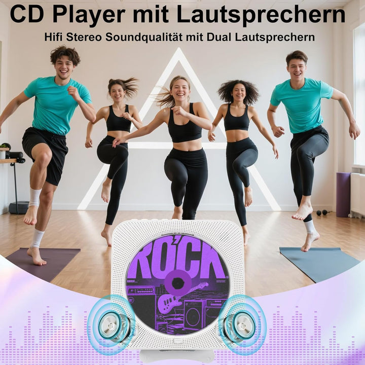 CD Player mit Radio Boombox - Canareen Upgrade Bluetooth CD Player mit Staubschutz & LED Bildschirm