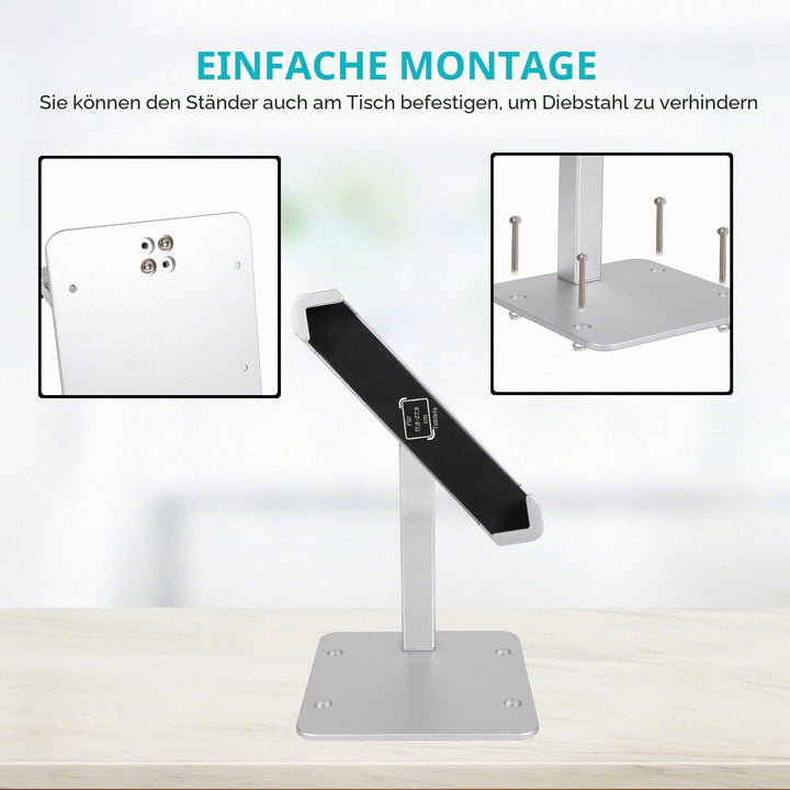 Desktop Tablet Halterung mit Anti Diebstahl Schloss und Schlüssel, woleyi Heavy Duty Aluminium Table