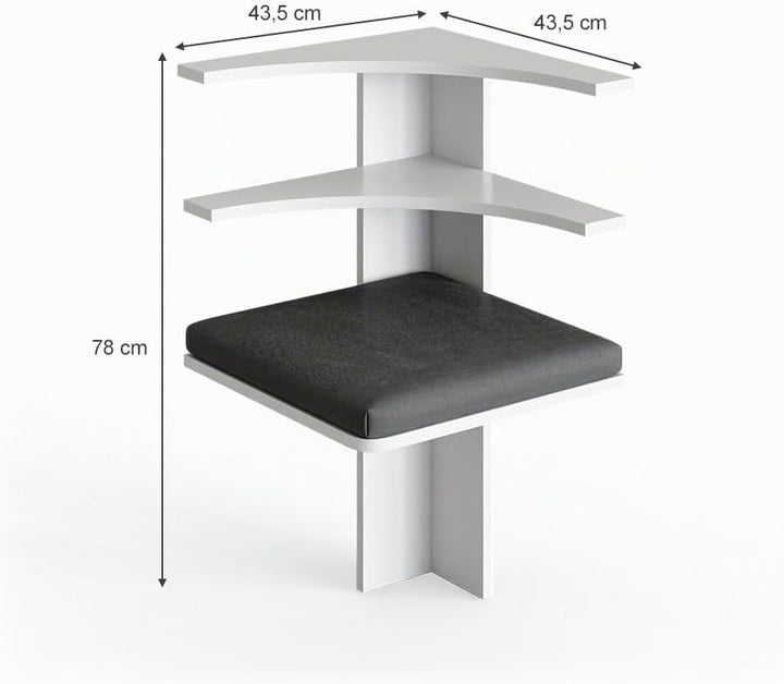 Vicco Esszimmer-Eckbank Roman, Weiss/Anthrazit, 43 x 43 cm Weiss Sitzecke, Weiss Sitzecke