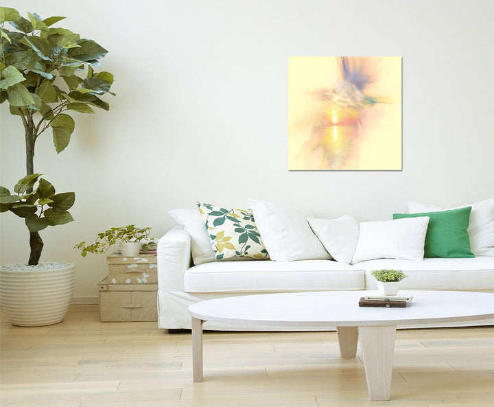 Bild auf Leinwand Abstrakt310_60x60cm Pastell Sonnenuntergang Abstraktes Motiv quadratisches Format