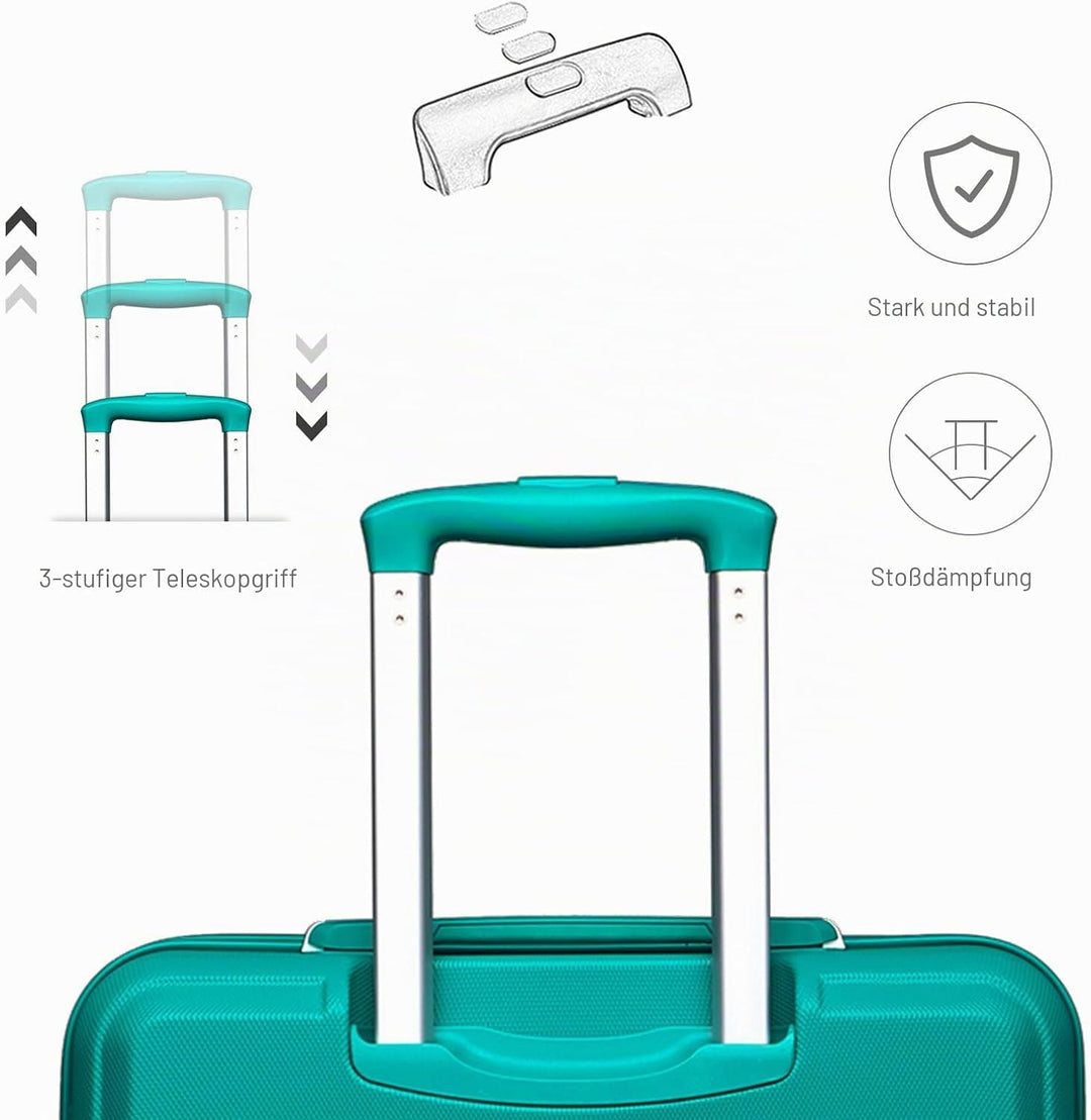 KONO 2er Kofferset ABS Hartschalen Hardcase Trolley TSA-Schloss 55cm Reisekoffer Boardcase + Handgep