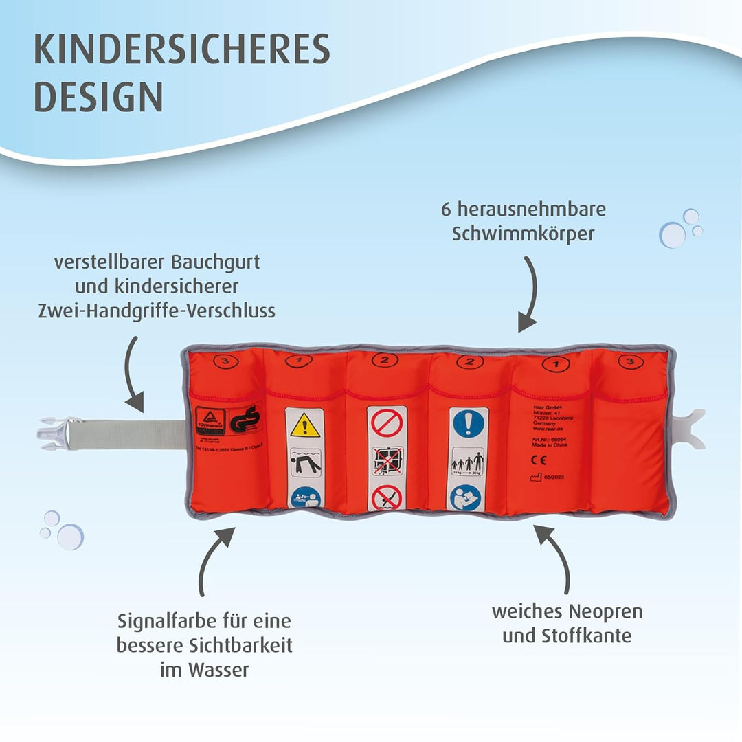 reer myswimbuddy Schwimmgürtel | Schwimmhilfe für Kinder und Kleinkinder | Individuell anpassbar | S