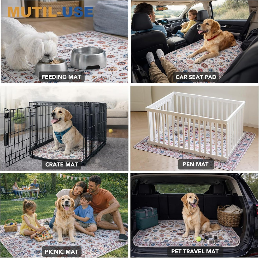 Waschbar Haustier-Urinunterlage, 2 Pack Wiederverwendbare Welpenunterlagen Matte für Hunde (Pattern