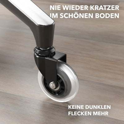 XeloTech 5er Set Hartbodenrollen für IKEA Bürostuhl - 10mm x 22 mm Stift - Sehr leise Bürostuhlrolle