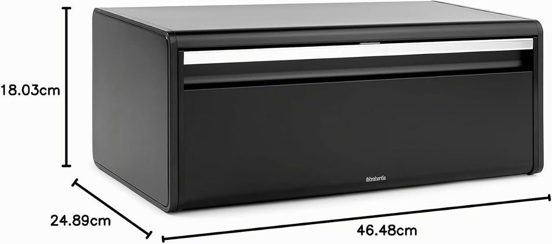 Brabantia Klappbrotkasten - Grosse Aufbewahrungsbox für Brot, Bagels, Brötchen - Platzsparendes Desi