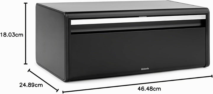 Brabantia Klappbrotkasten - Grosse Aufbewahrungsbox für Brot, Bagels, Brötchen - Platzsparendes Desi
