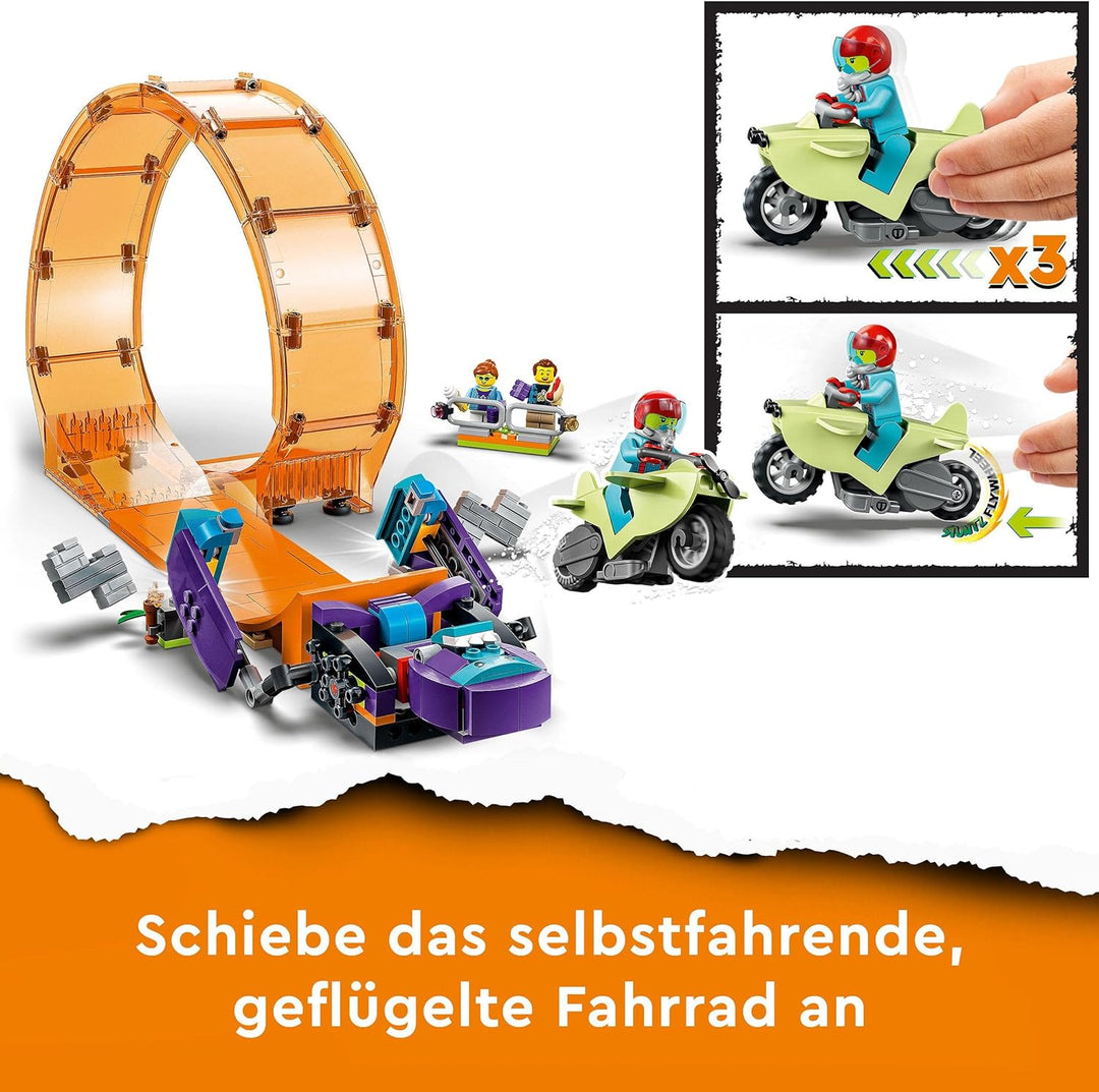LEGO 60338 City Stuntz Schimpansen-Stuntlooping, Action-Spielzeug mit Rampe, Stunt-Motorrad und 3 Mi