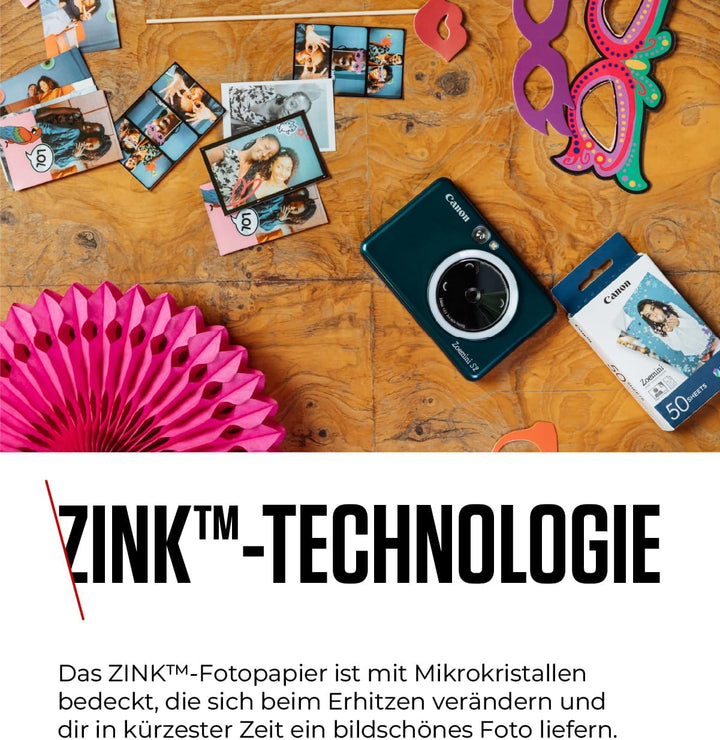Canon Zoemini 5 x 7,5 cm ZINK Fotopapier | Packung Mit 50 Blatt | Keine Tinte, Kein Aufwand. | Perfe