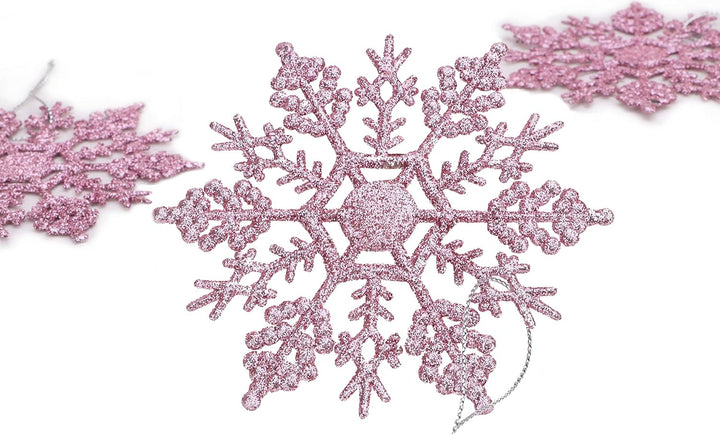 Christmas Concepts® Packung mit 12-10 cm Glitter Schneeflocke zum Aufhängen - Weihnachtsschmuck… (Ba