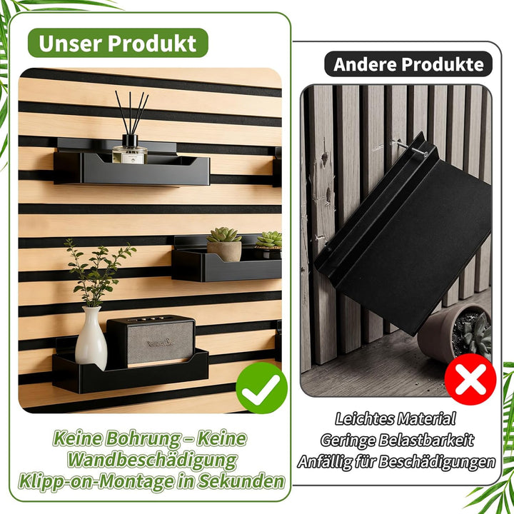 Meetory Zubehör für Akustikpaneele - 2 Stück Regal für Akustikpaneele Ohne Bohren Wandorganizer Wand
