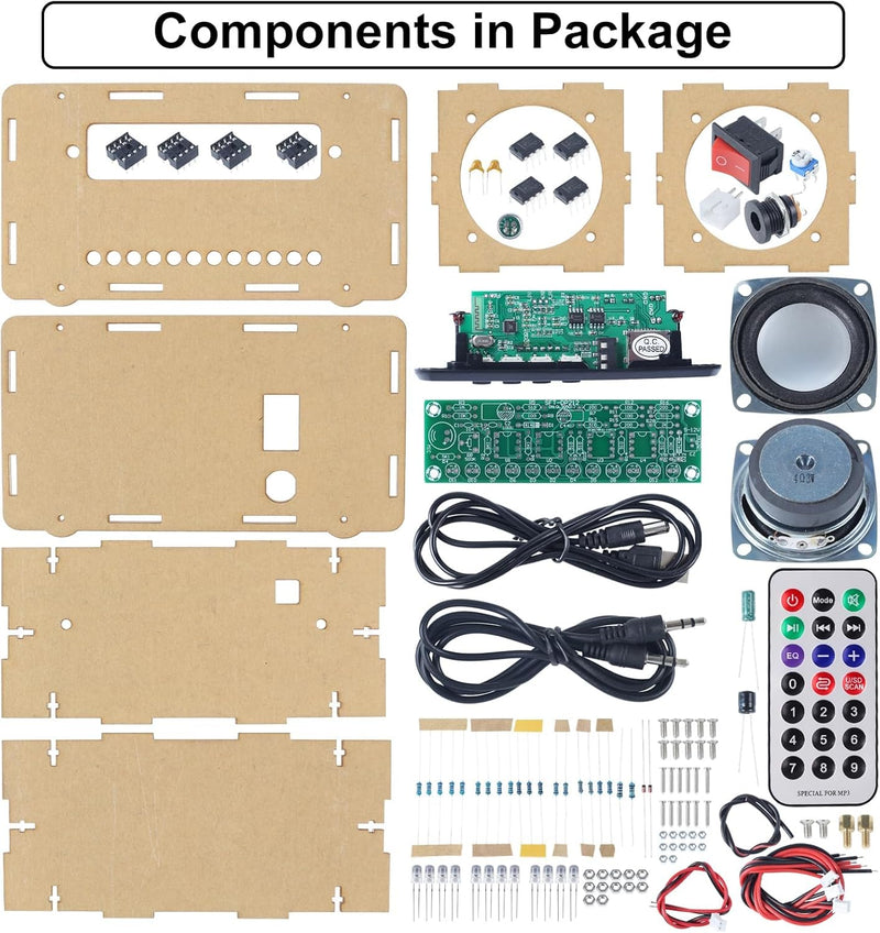 DONGKER DIY Elektronik Löten Bausatz Bluetooth Lautsprecher Kit mit FM Radio, Mini Heimstereo Sound