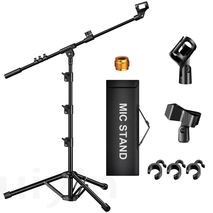 Mikrofonständer,Stativ-Boom-Arm Bodenmikrofonständer mit Höhenverstellbarer heavy - duty ausfhrung f
