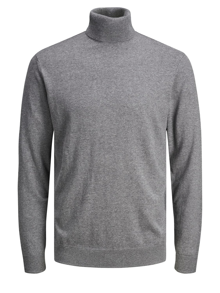 JACK & JONES Herren JJEEMIL Knit ROLL Neck NOOS 12157417 S Grey Melange, S Grey Melange