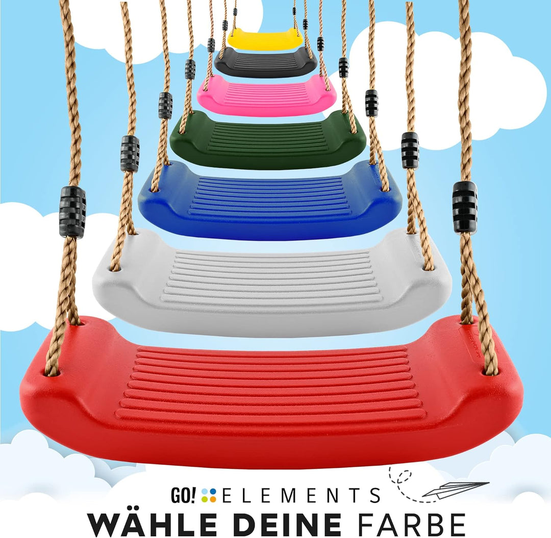 GO!elements Schaukel Garten - Kinderschaukel Outdoor Indoor - Schaukelsitz Schaukelbrett Brettschauk