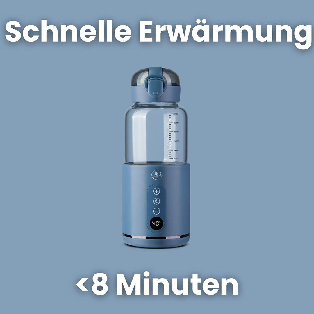 Flaschenwärmer Baby Unterwegs - Schnelles Aufheizen in 2 Minuten, BPA-frei, Sicher, Tragbar - Perfek