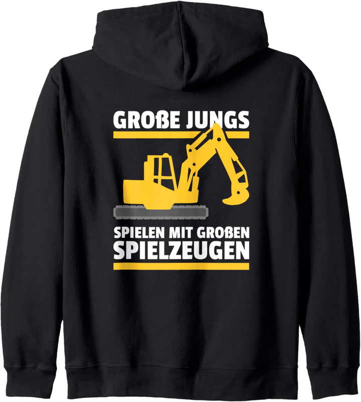 Grosse Jungs Spielen Mit Grossen Spielzeugen Bagger Fahren Kapuzenjacke
