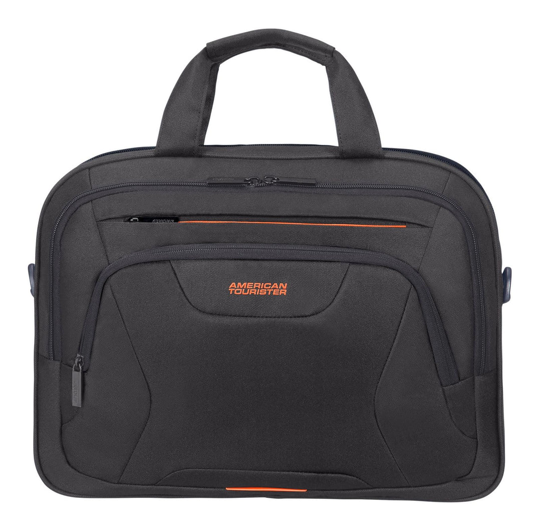 American Tourister at Work Aktentasche, 42 cm, 15 Liter, Black/Orange Schwarz (Black/Orange) M (15.6