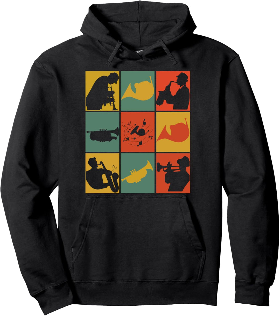 Retro Trompeten Spieler Trompete Musikinstrument Musiker Pullover Hoodie