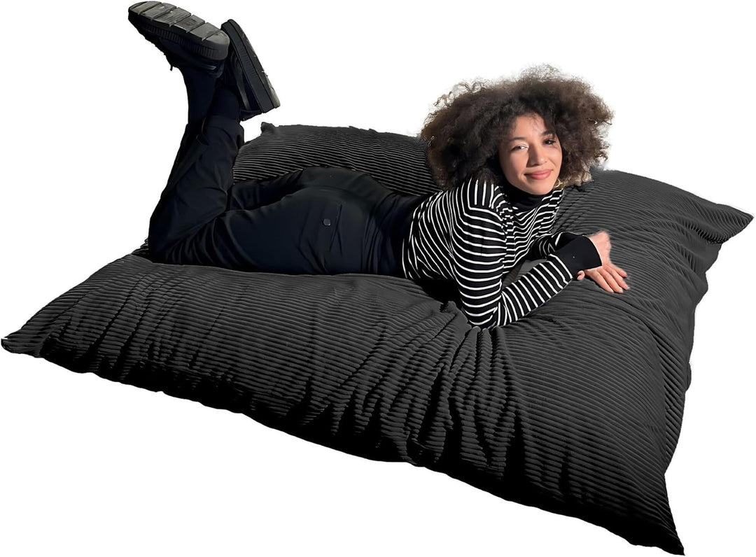 Riesiger Sitzsack XXL für Innenbereich, aus Cordsamt, 180 x 140 cm, weich, bequem und abnehmbar, gro