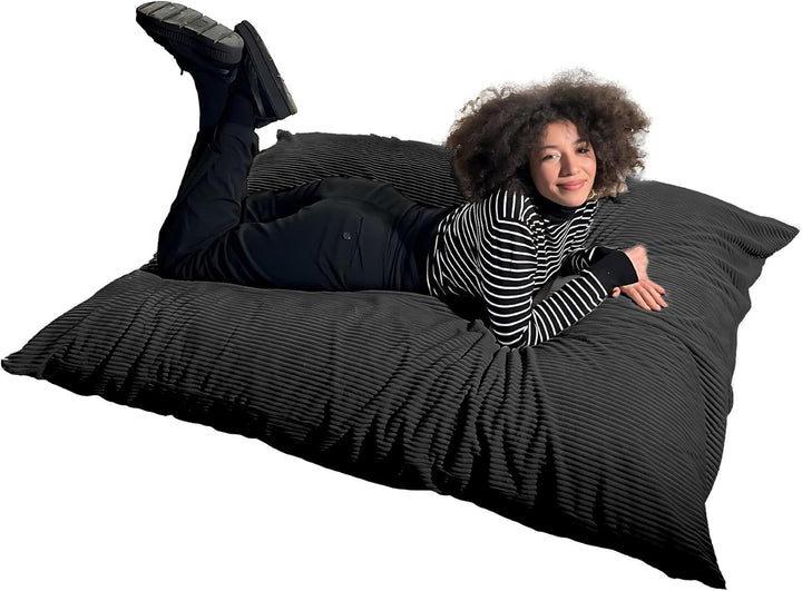 Riesiger Sitzsack XXL für Innenbereich, aus Cordsamt, 180 x 140 cm, weich, bequem und abnehmbar, gro