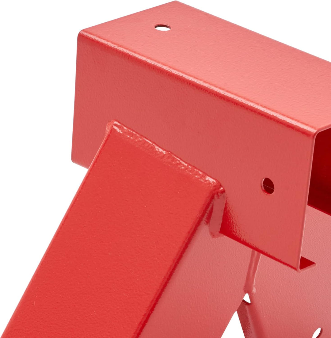 TRIBECCO® Vierkant Schaukelverbinder 90/90mm (100°, Rot) aus pulverbeschichtetem Stahlblech für Gart