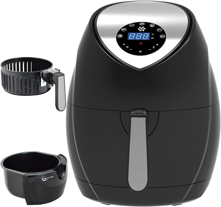 FRITTEUSE OHNE FETT HEISSLUFT-FRITTEUSE DIGITAL MULTI FRITTEUSE HEISSLUFT ECO-AIR-PROFI DC-1400W sch
