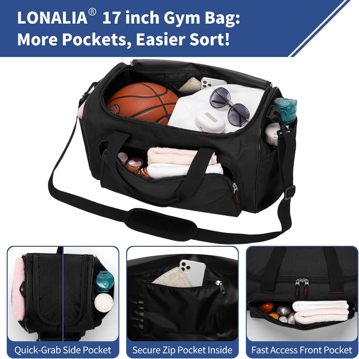 30L Kleine Sporttasche Reisetasche - 43x26x26cm Handgepäck Weekender Gym Tasche für Sport Training U