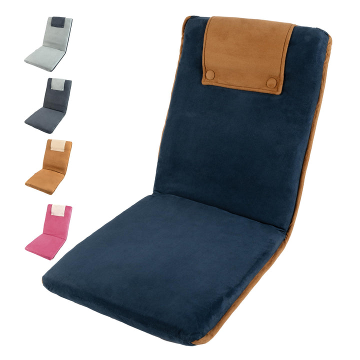 bonVIVO Bodenstuhl mit Rückenlehne Easy II - Ideal als Sitzkissen &amp; Outdoor-Klappsessel für Meditati