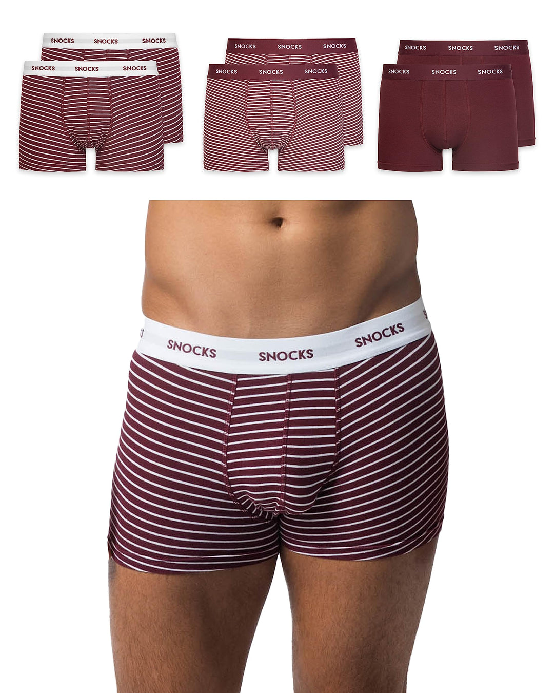 Snocks Boxershorts Herren Bio Baumwolle (6er Pack) Unterhosen Herren ohne einschneidenden Gummibund