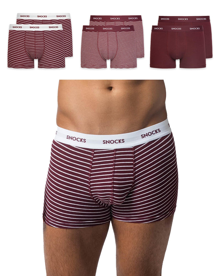 Snocks Boxershorts Herren Bio Baumwolle (6er Pack) Unterhosen Herren ohne einschneidenden Gummibund