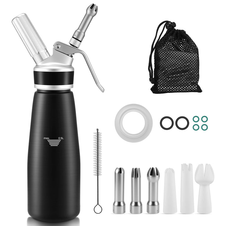 Nagoyuki Sahnespender 500ml,Sahnespender Geschenke, Schlagsahnebereiter mit Ersatzteile,Sahnesyphon