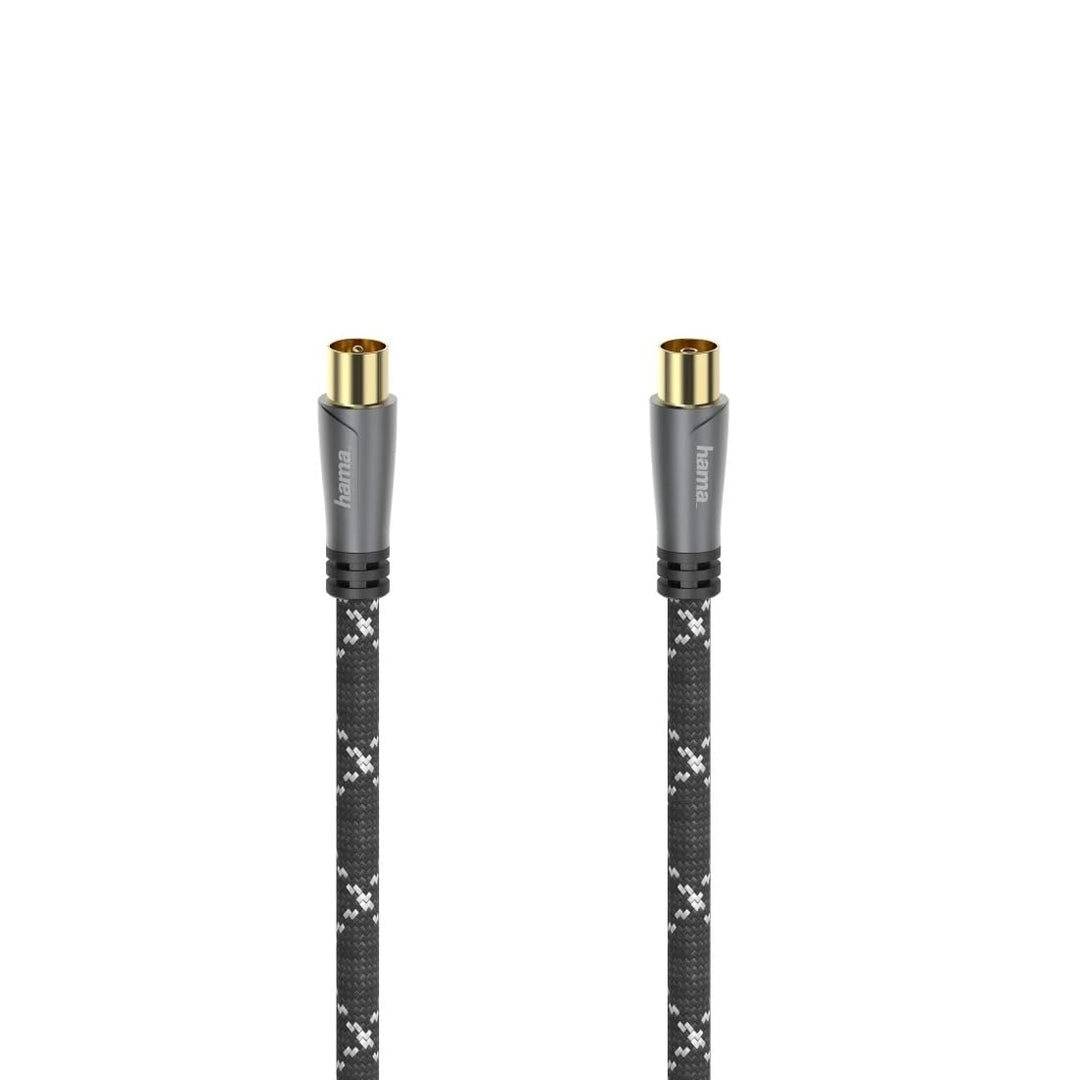 Hama Antennenkabel Koax 10 m lang 120 dB (Koax Stecker - Kupplung, Koaxialkabel HD TV, 8K, zur Verbi
