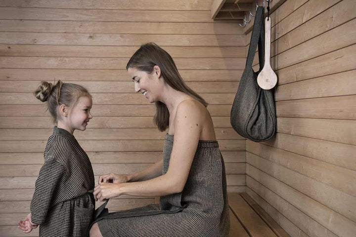 Rento Hüfttuch Sauna Kilt, Farbe schwarz/Natur