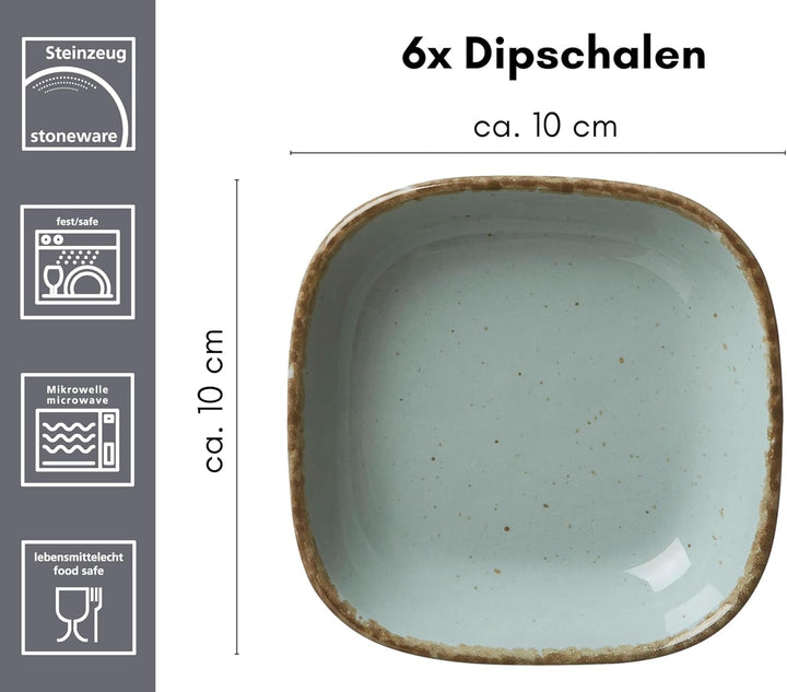 Ritzenhoff & Breker Dipschalen-Set Casa, 6-teilig, 10x10 cm, Blau Dipschalen Blau, Dipschalen Blau