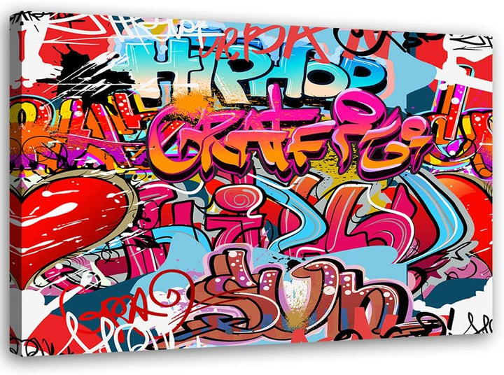 Leinwandbild XXL Street Art Wandbild Kunst abstrakt Rot 120x80 cm M14499 120x80 cm, M14499 120x80 cm