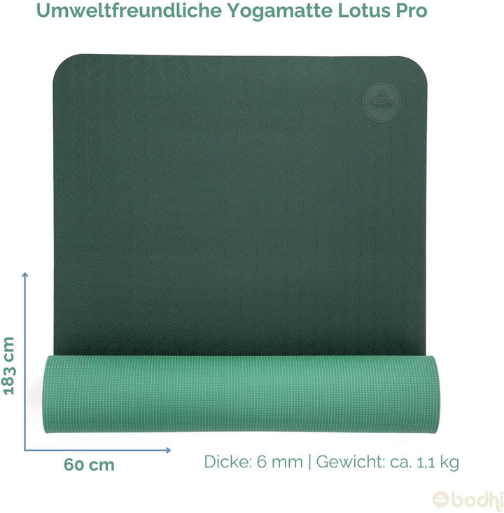 Bodhi Yogamatte Lotus Pro | Rutschfeste Übungsmatte | Sportmatte für Gymnastik, Pilates &amp; Fitness |