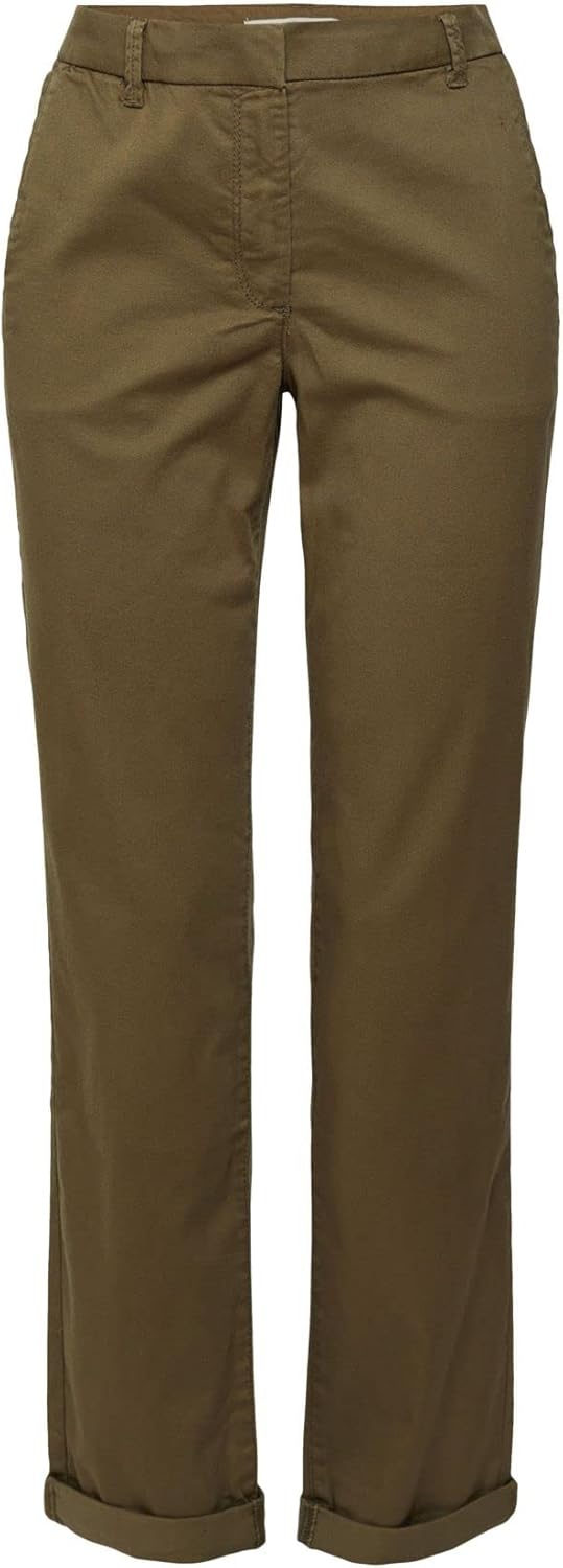 ESPRIT Damen Hose 36W / 28L 355/Dark Khaki, 36W / 28L 355/Dark Khaki