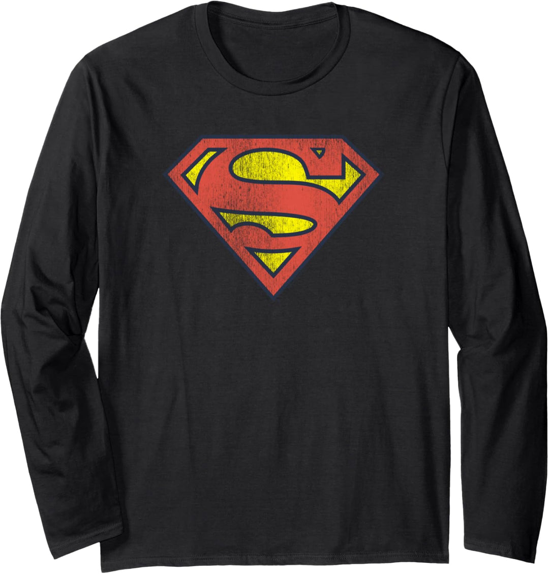 Superman Retro Supes Logo Langarmshirt