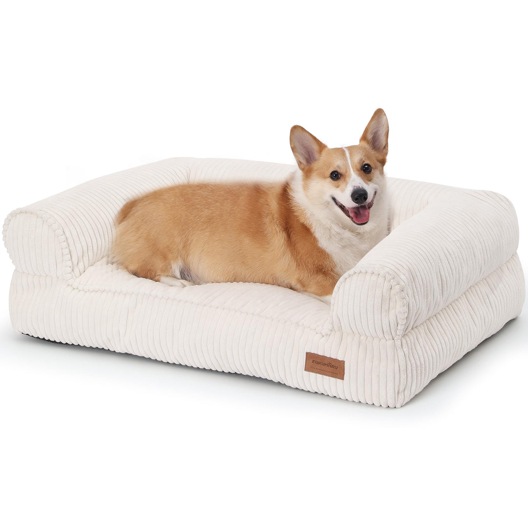 FUKUMARU Hundebett für grosse Hunde, Flauschiges &amp; Katensofa mit wasserabweisender TPU-Schicht, Cord